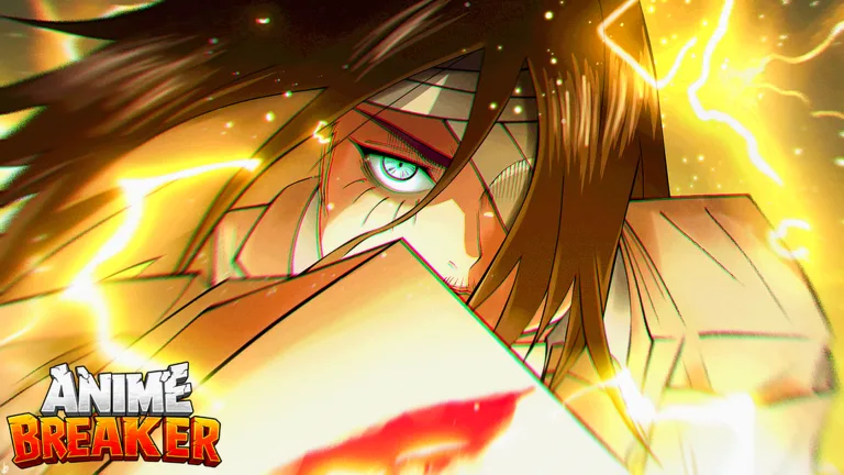 Official Roblox store thumbnail 5 of 6 for the game, showing an anime-style fighter